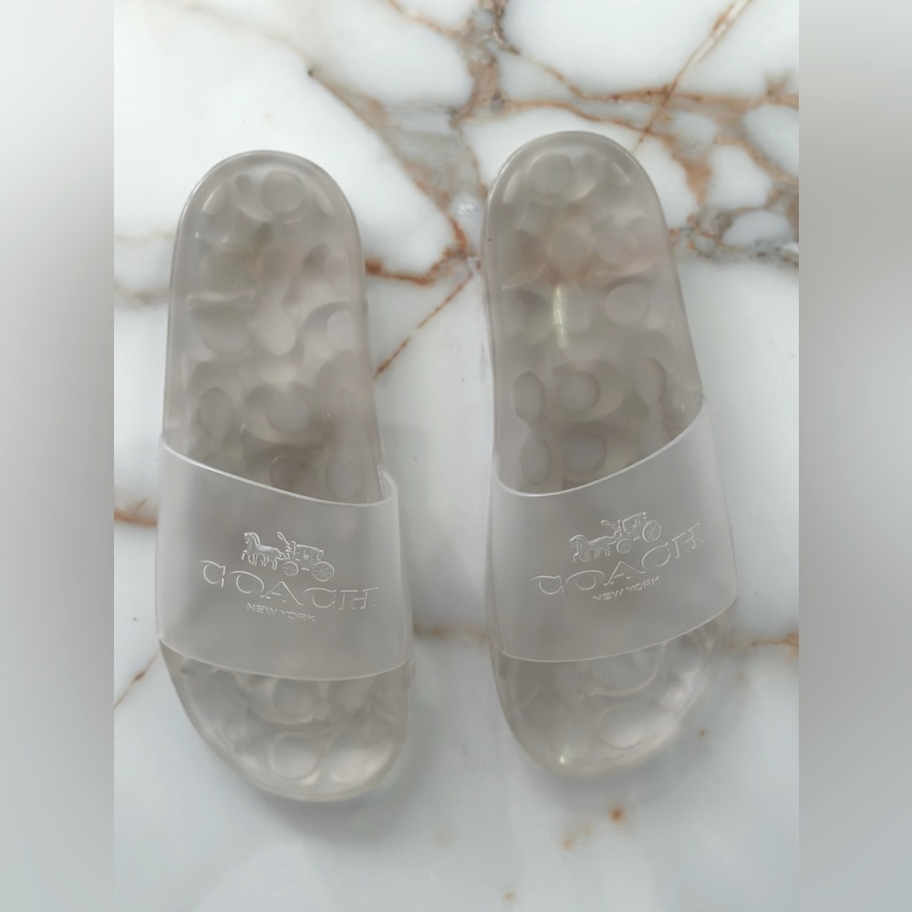 Coach Clear Logo Slide Sandal